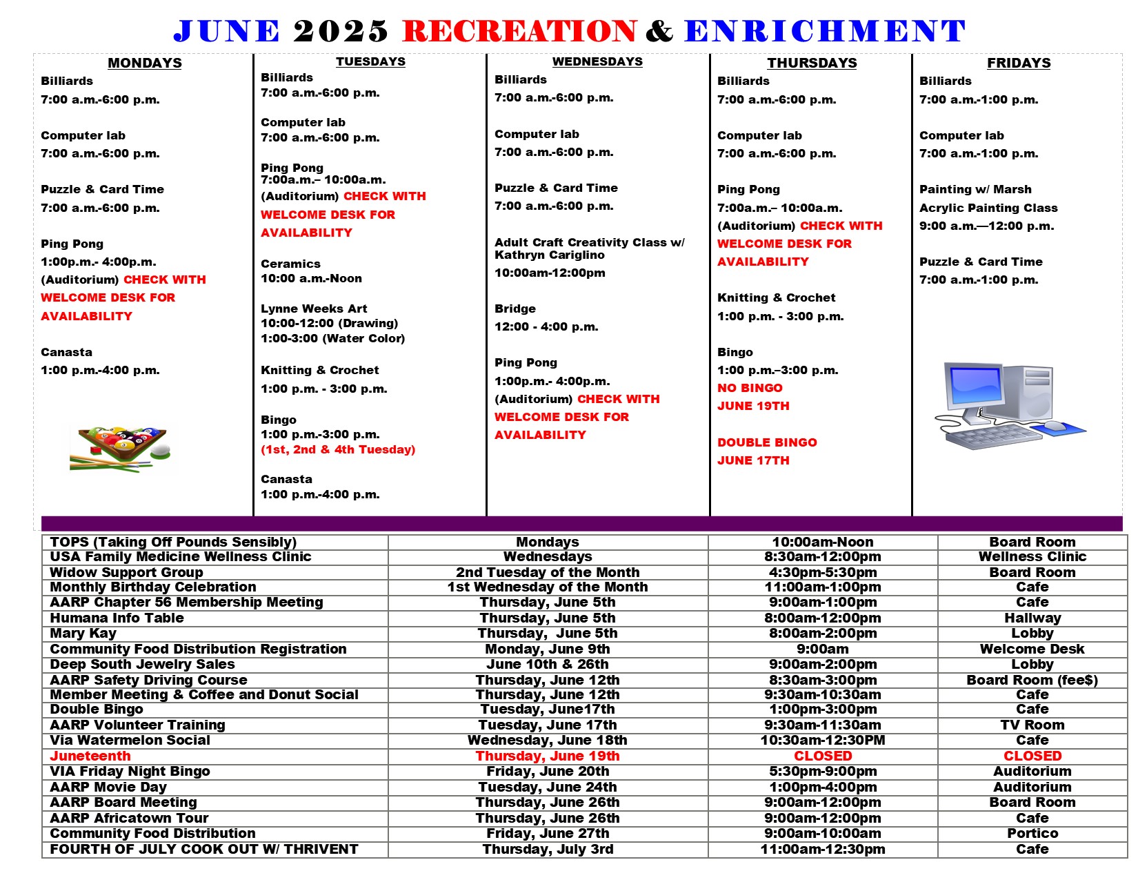 June 2025 Rec